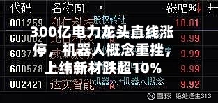 300亿电力龙头直线涨停，机器人概念重挫，上纬新材跌超10%