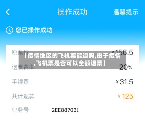 【疫情地区的飞机票能退吗,由于疫情,飞机票是否可以全额退票】-第2张图片